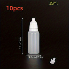 10pcs Plastic Squeezable Dropper Bottles 5ml-20ml Eye Liquid Refillable Bottles