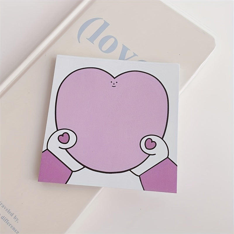 50 Sheets Love Toast Sticky Note Book, Memo Book for Students, Office Supplies