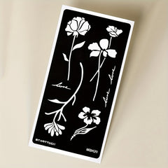 Floral Butterfly Feather Finger Wrist Body Temporary Tattoo