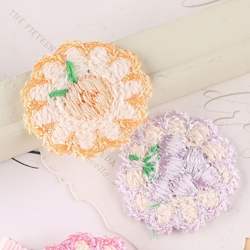 5pcs Lace Trim Fruit Embroidery Patches DIY Clothes Accessories