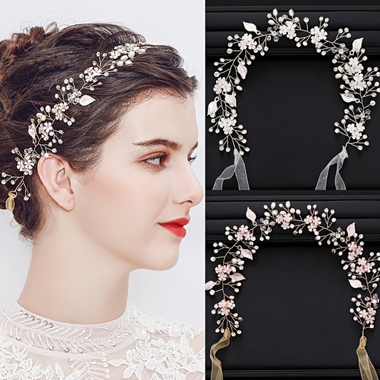 Pearl Rhinestone Headband Wedding Bridal Hair Accessories