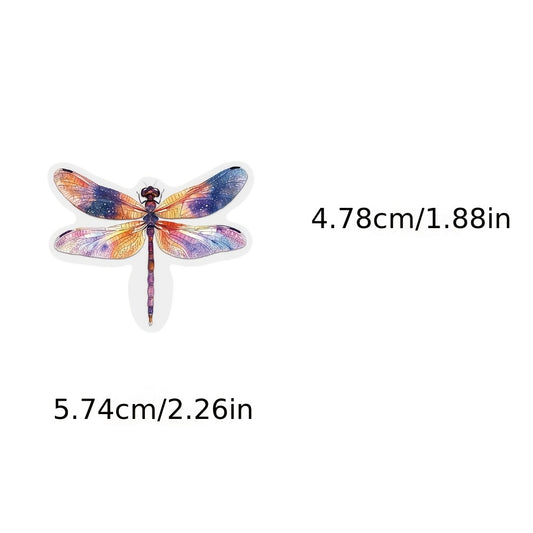 50pcs Insects & Dragonflies Waterproof PET Stickers Art Decals for DIY