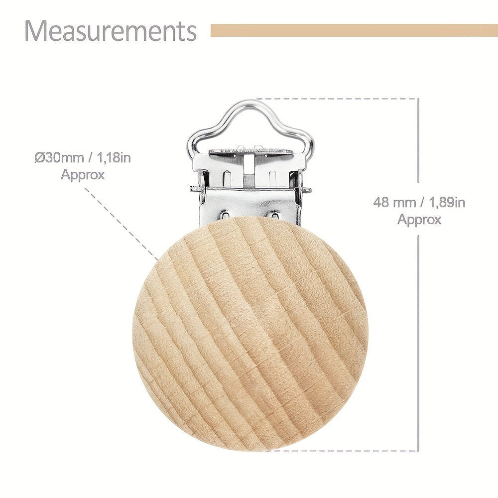 10pcs Non Toxic Wood Pacifier Clips Infant Pacifier Holder Accessories