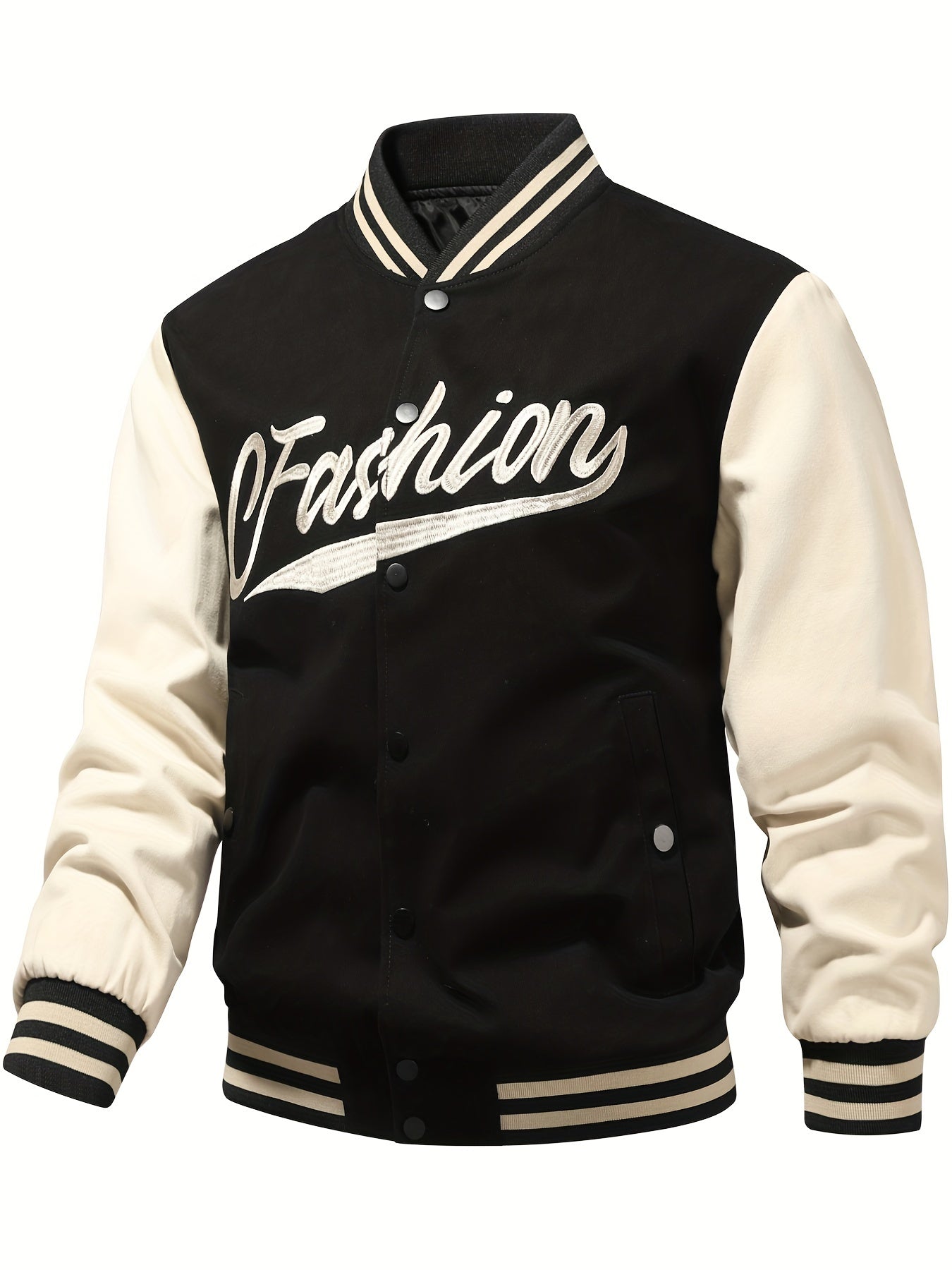 Letter Embroidered Men's Baseball Jacket