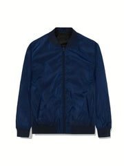 Men's Lightweight Baseball Collar Zipper Jacket Coat
