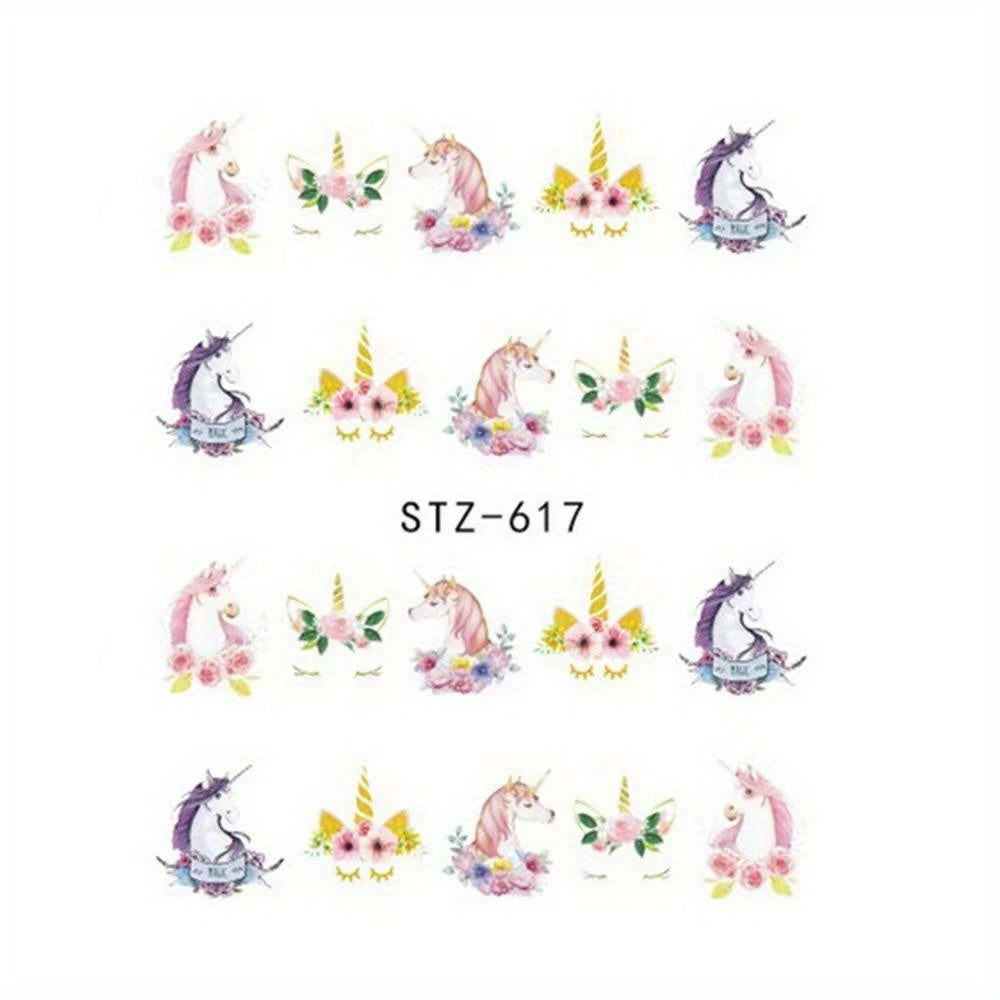 Unicorn & Mermaid Nail Art Stickers Water Print for Magical Manicure