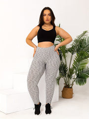  Sporty Leggings Women's Plus Solid Jacquard Elastic Hip Lifting