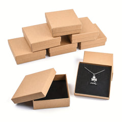 12pcs Cardboard Jewelry Boxes for Ring Tan Packaging Box