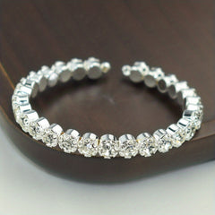 Rhinestone Inlaid Bridal Bangle Bracelet