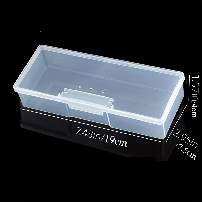 Clear Manicure Tool Box Nail Art Storage Organizer