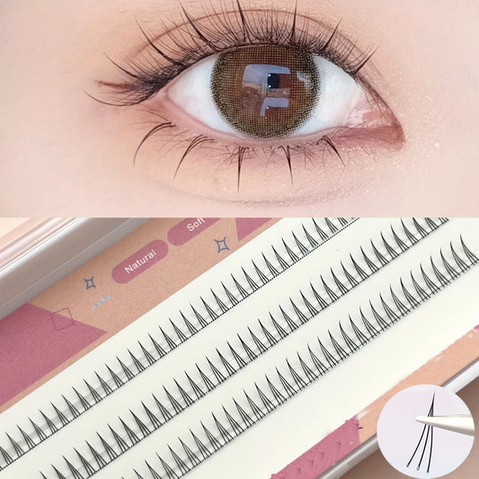 Soft and Natural Japanese Cluster Lashes for DIY Extensions