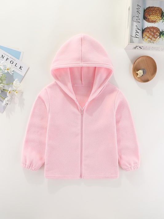 Girls' Thick Fleece Warm Hooded Jacket Zipper Up Casual Hoodie Coat