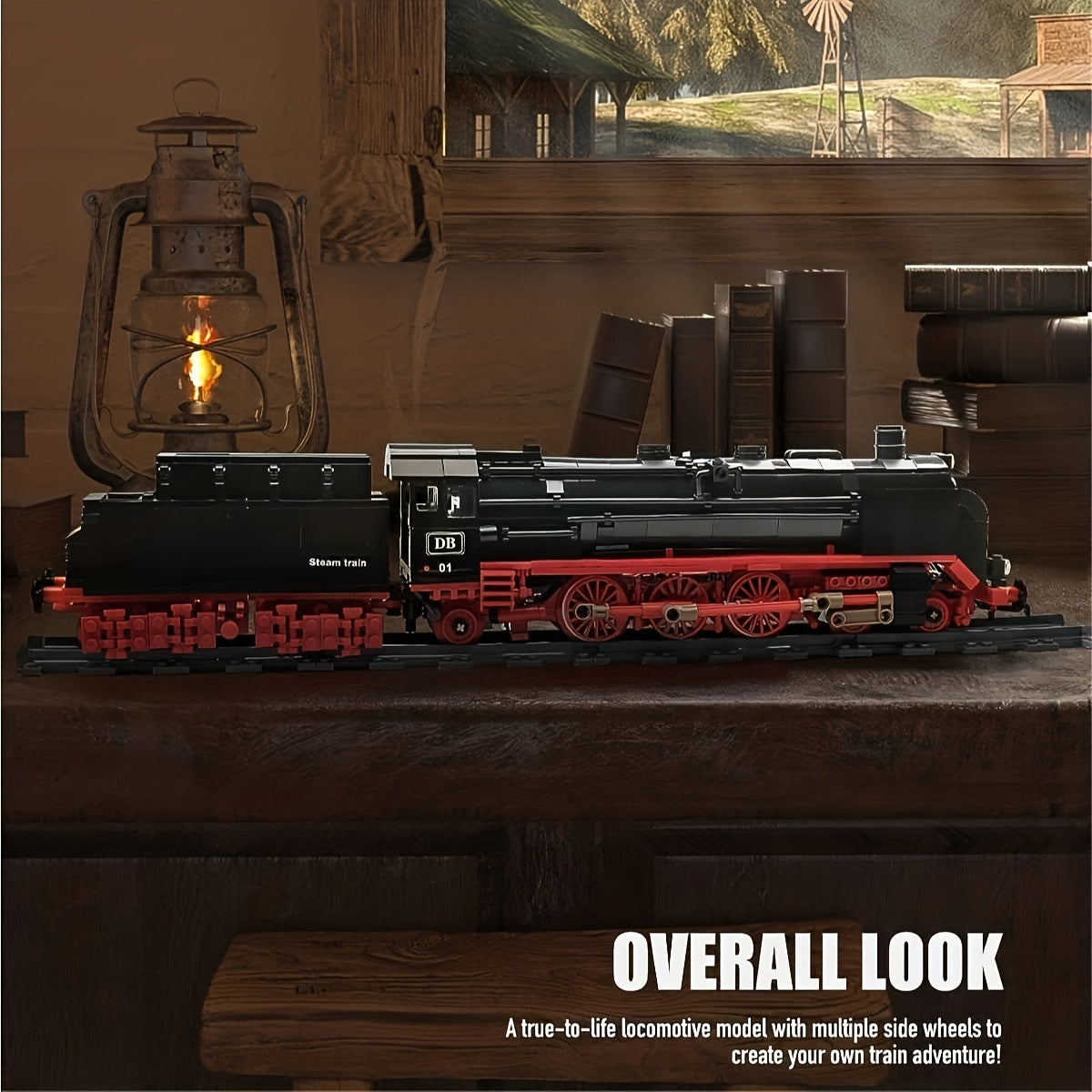 BR01 Steam Train Building Kit & Engineering Toy Collectible Locomotive Set