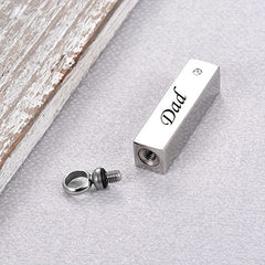 Pet Memorial Necklace Stainless Steel Crystal Pendant Cremation Urn