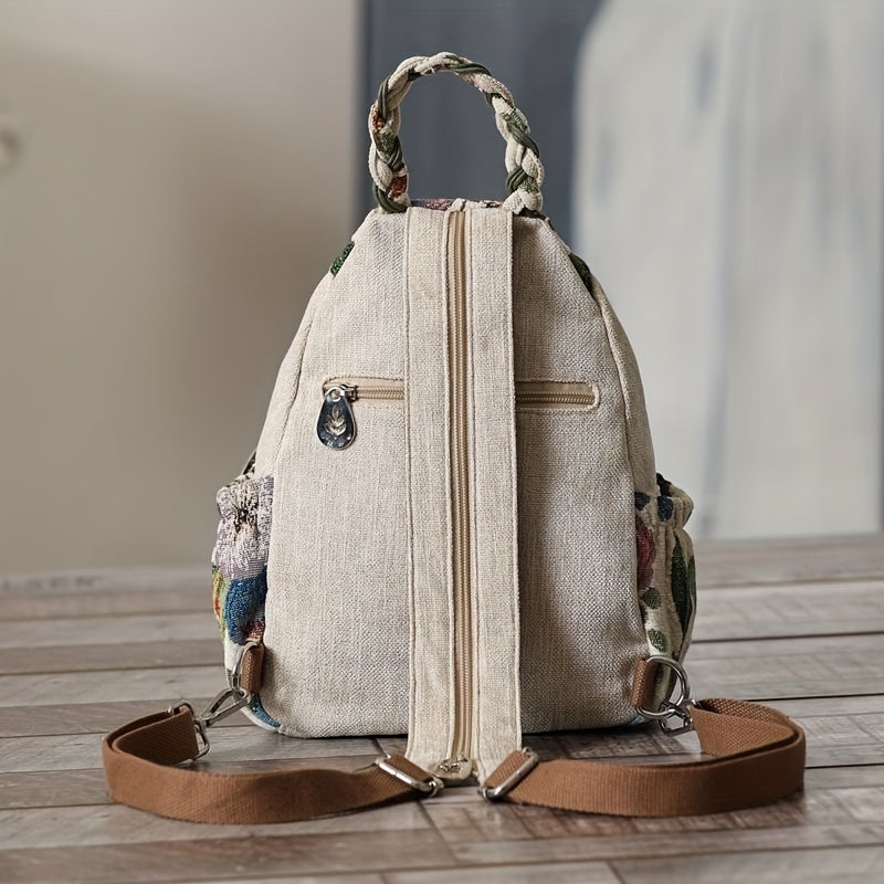 Vintage Ethnic Style Backpack Retro Bohemian Travel Daypack