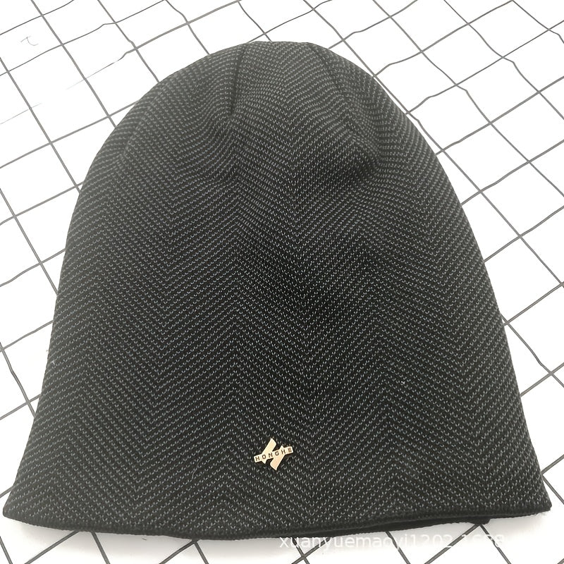 Men's Fleece Thickened Knitted Hat Winter Ear Protection Cap