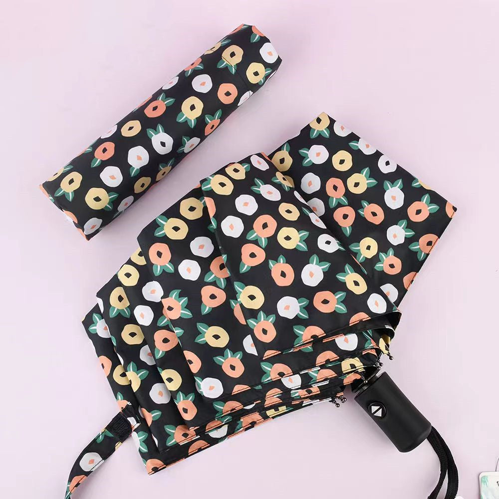 Automatic Small Chippy Flower Umbrella Sun UV Protection
