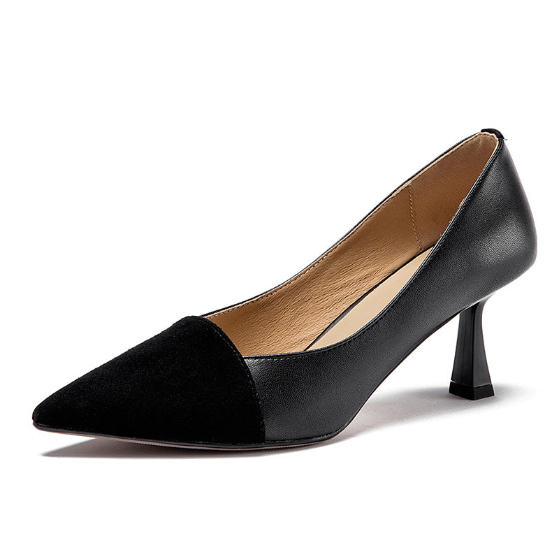 Pointed Toe Pumps Pyramid Heeled Slip On High Heels Working Footwear