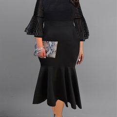  Bell Sleeve Mermaid Party Dress
