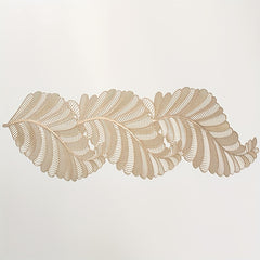 Heat Insulating PVC Table Mat with Hollow Leaf Design