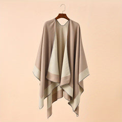 Cashmere Shawl Solid Warm Blanket Open Front Poncho Cape Casual Outdoor Shawl