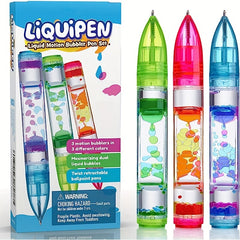 Liquid Motion Bubbler Pens Sensory Toy 3 Pcs Stress Relief CoolToys