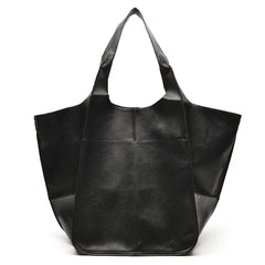 Large Capacity Tote Bag Retro Style Faux Leather Handbag