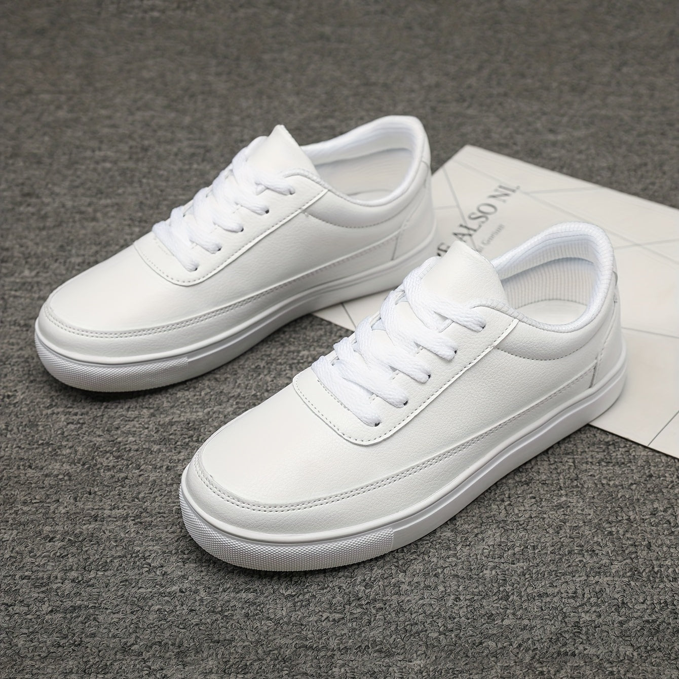 Men's Lace-up Sneakers PU Leather Skate Shoes
