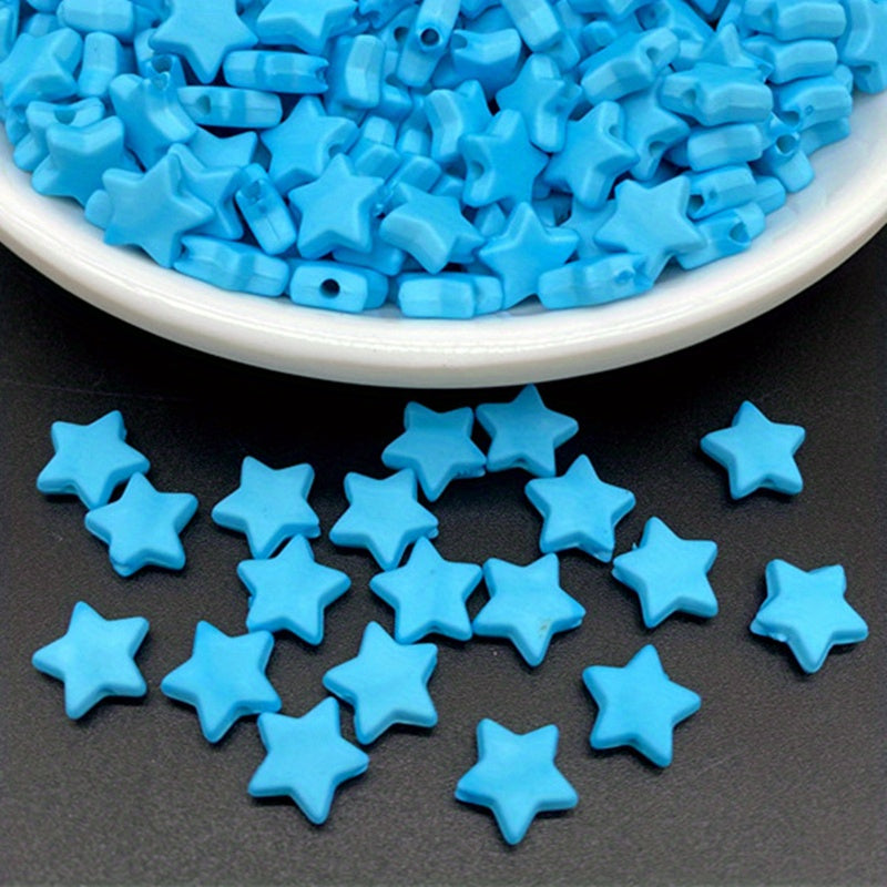 100pcs 9mm Star Shape Acrylic Spacer Beads Jewelry Making DIY
