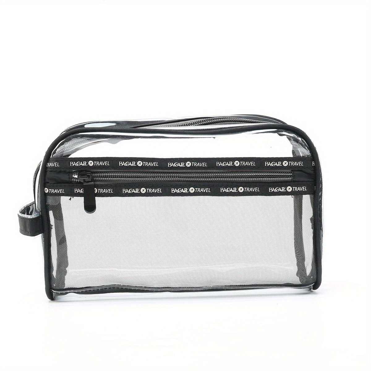 Transparent Zipper Cosmetic Bag Waterproof Makeup Brush Storage Case