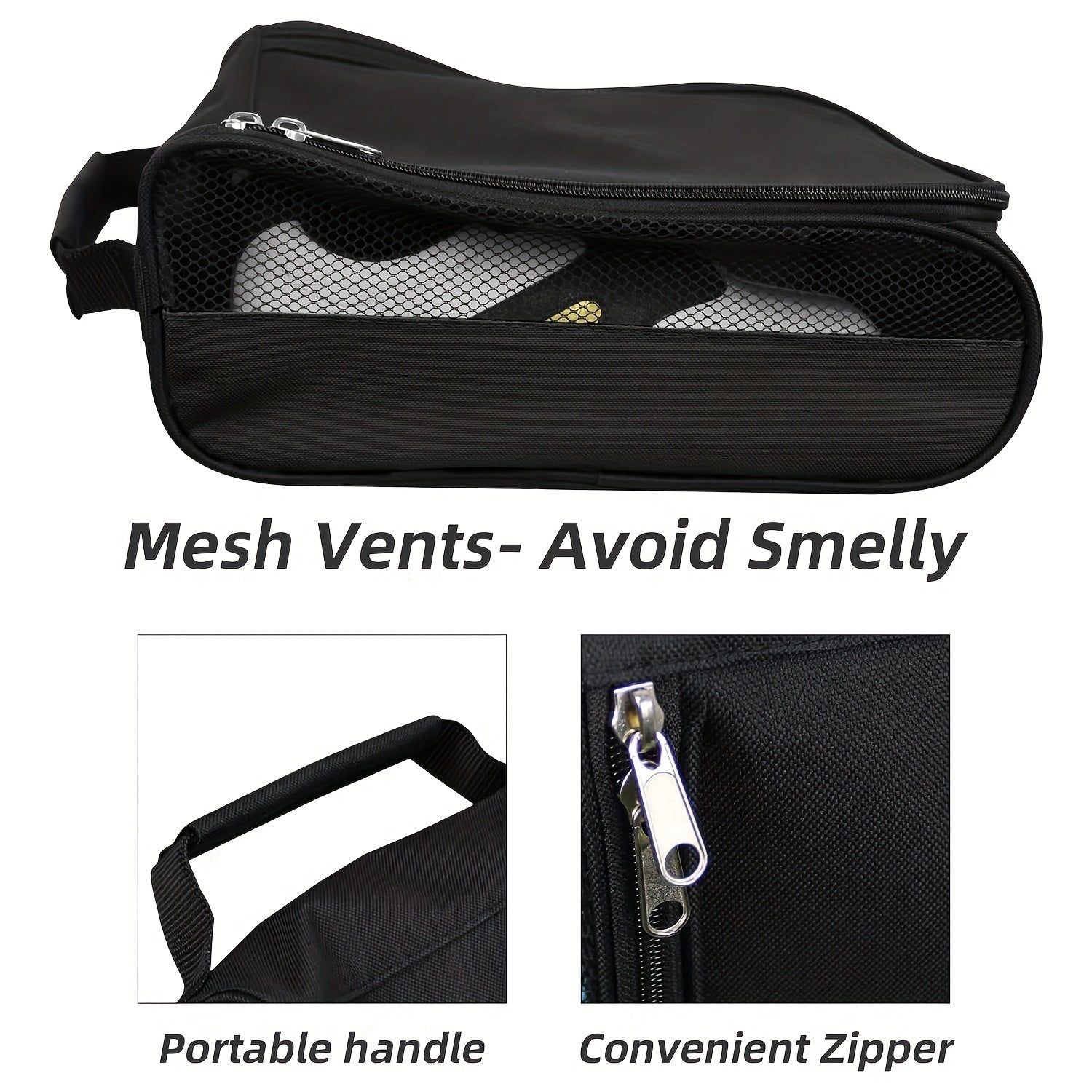 Golf Shoes Storage Bag Zippered Portable Outdoor Sports