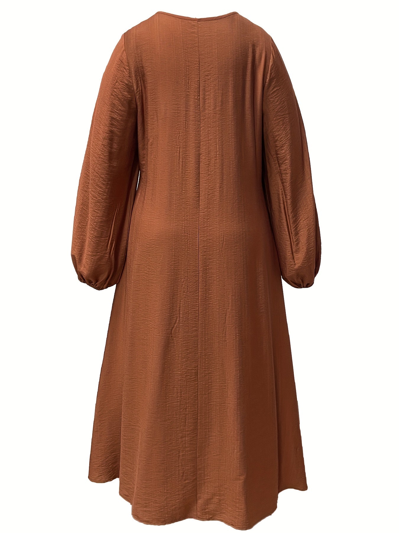  Casual Maxi Dress Solid Lantern Sleeve V Neck