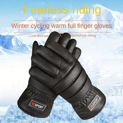 Winter Velvet Thermal Gloves PU Waterproof Warm Anti Slip Gloves