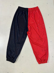  Colorblock Funny Face Print High Rise Joggers