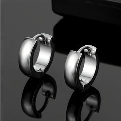 Men's Round Titanium Steel Ear Studs