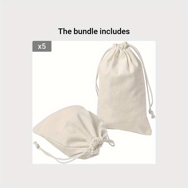 10pcs Drawstring Linen Bundle Pockets for Travel Storage Backpack Bags