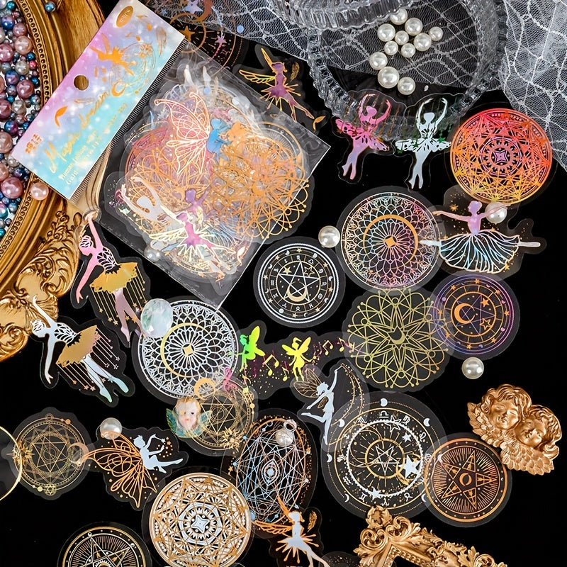 30PCS Vintage Plant Flower Stamping DIY Stickers