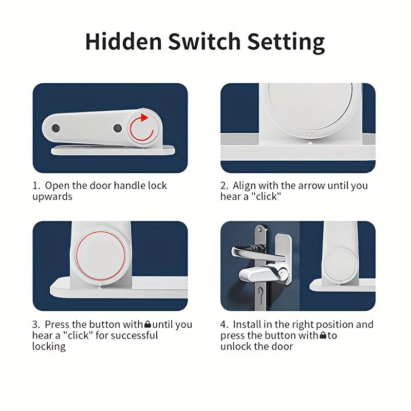 Child Protection Door Handle Lock 3M Adhesive Non Drilled