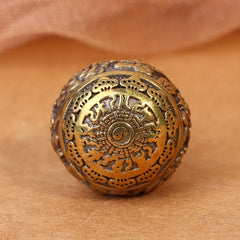 1pc Brass Lotus Gourd Charms Key Chain with Medicine Container