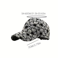 Flower Pattern Baseball Cap Lightweight Sun Hat Adjustable Dad Ha