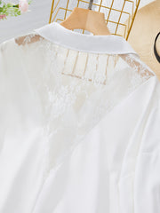  Lace Long Sleeve Blouse with Collar