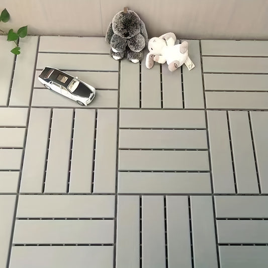 6pcs Interlocking Deck Tiles Waterproof Outdoor Flooring Patio Decking Tiles