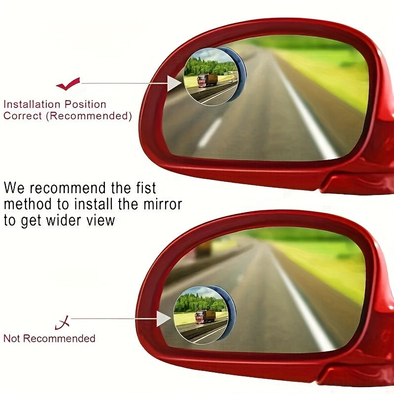 2pcs Car Blind Spot Mirror 360 Rotating Wide Angle Universal Car Accessories