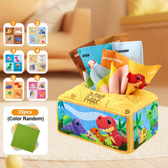 Cartoon Fabric Box Toy Fun Sensory Learning Tissue Box Toy