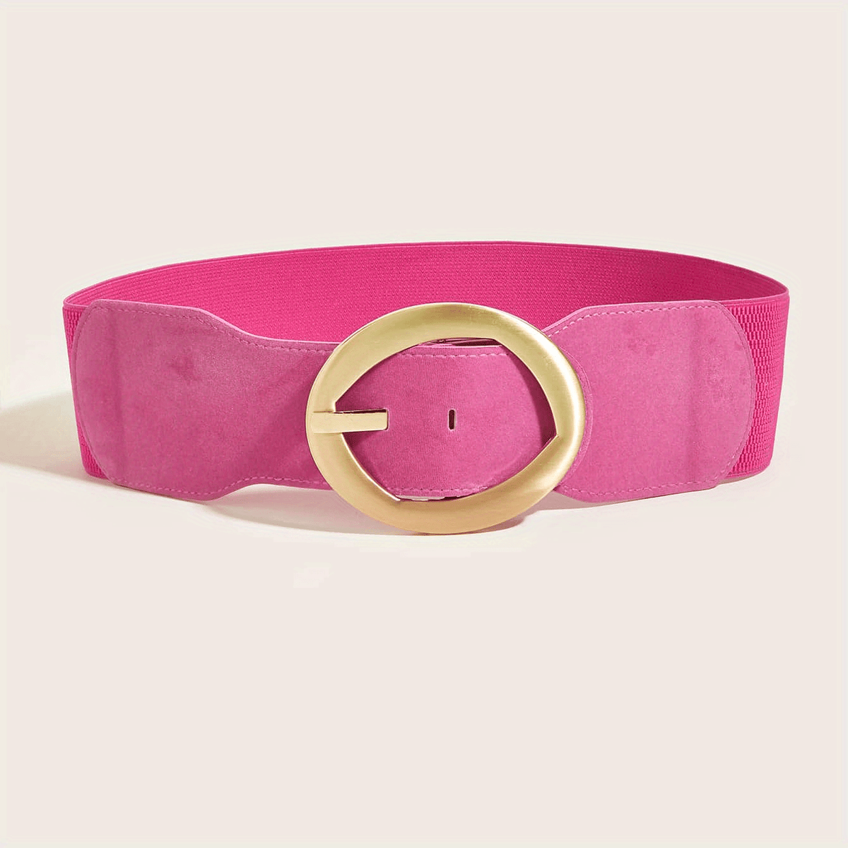 Rose Pink Wide Belt Oval Buckle Y2K Vintage