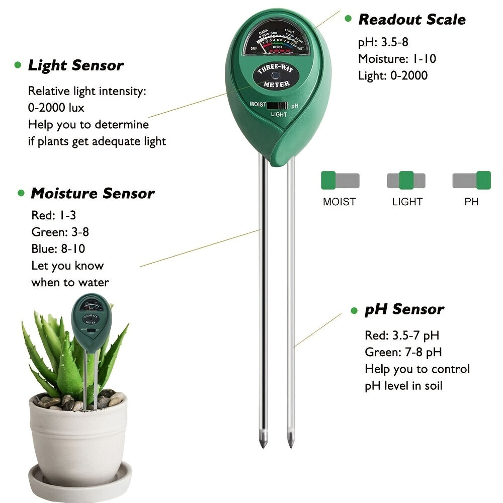 Discover Your Soil with 3-in-1 Tester Kit