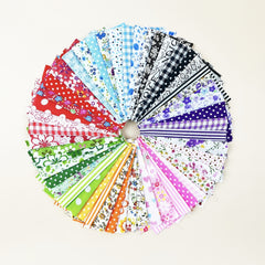 50pcs Printed Patchwork Fabric Random Colors for DIY Sewing Scrapbooking