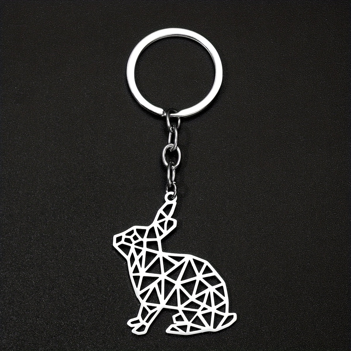 Stainless Steel Rabbit Keychain for Men