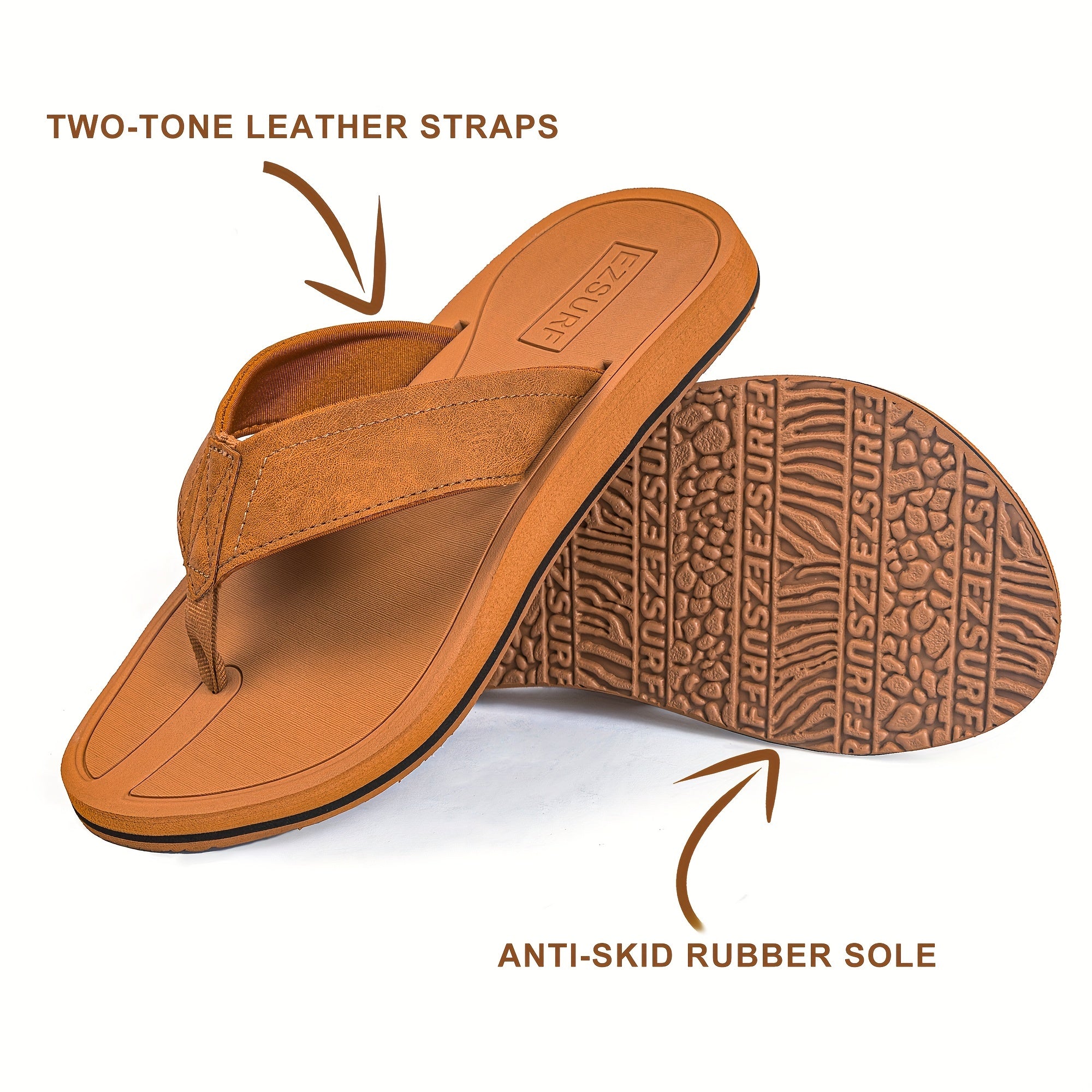 Men's Arch Support Flip Flops Lightweight Comfortable Non Slip Thong Sandals