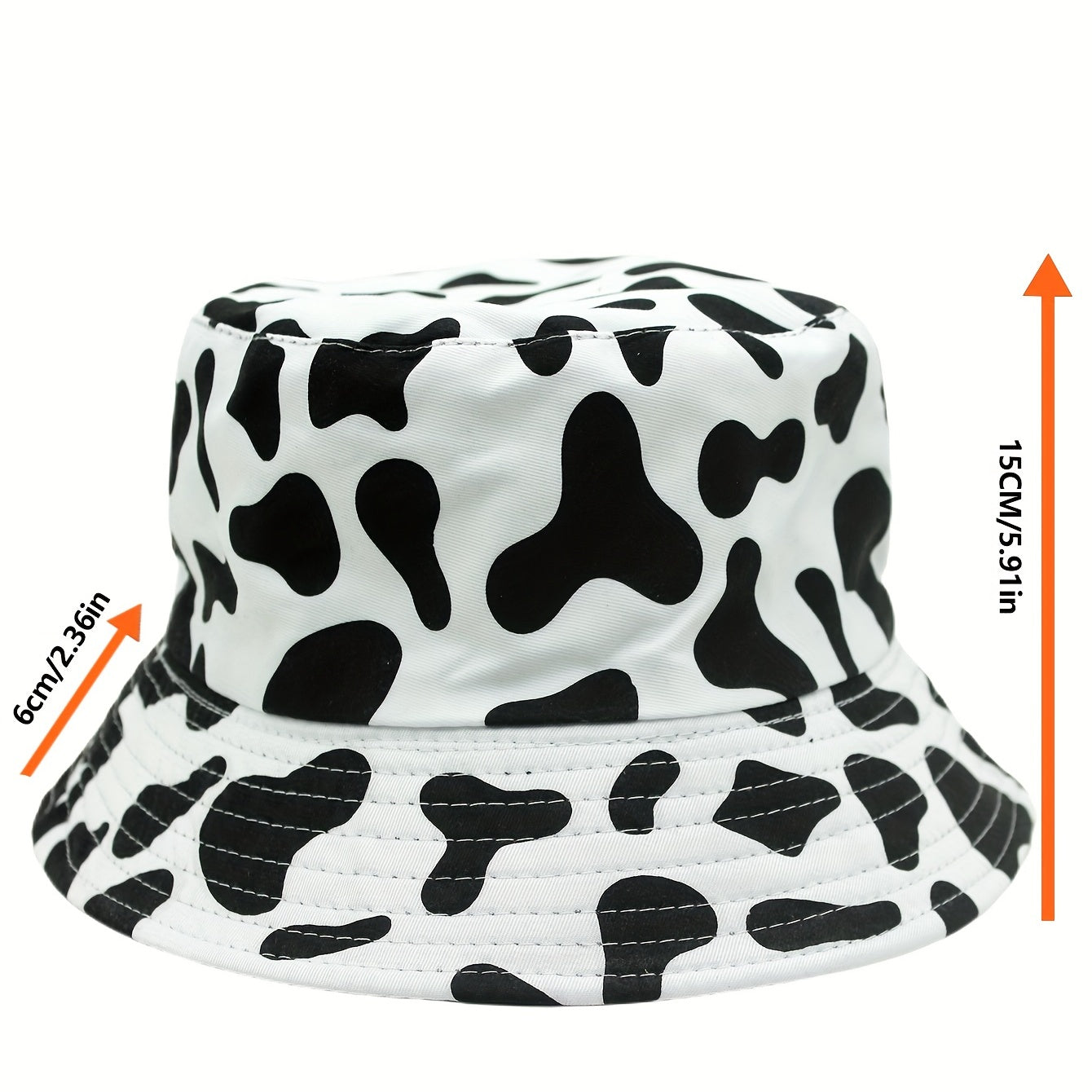 Cow Pattern Print Sunshade Bucket Hat for Men Women